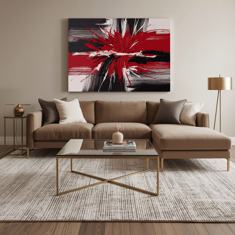 «Neo Expressionism 31», art mural sur toile brune, H 11 po x l 14 po