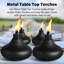 8 Pack Metal Table Top Torches, 24.5oz Citronella Torches for Outside, Refillable Flame Light Torch, Decorative Tabletop Lantern for Yard