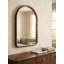 Miroir arqué 23,6 po x 35,4 po à deux tons noir mat et bois naturel