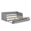 Lit de jour simple en bois extensible avec lit gigogne et deux tiroirs de rangement-534628483