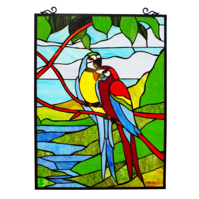 Panneau pour fenêtre ara love-oiseau