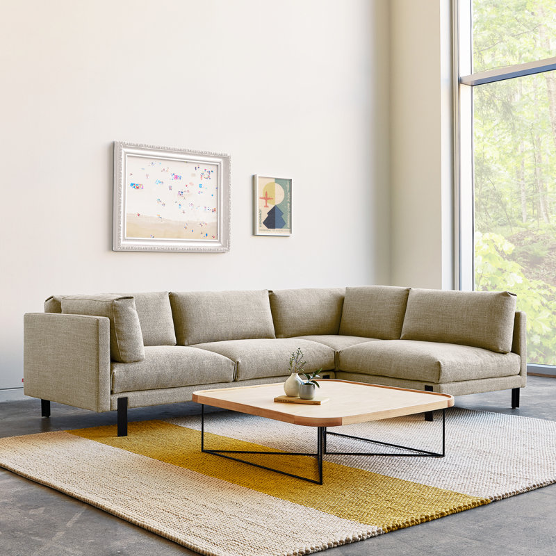 Silverlake Sectional, Andorra Pewter Performance Basketweave, Left Hand Facing