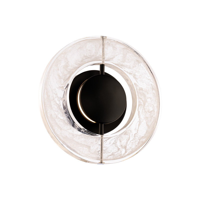Cymbal Aluminum LED Flush Mounted Sconce, Black