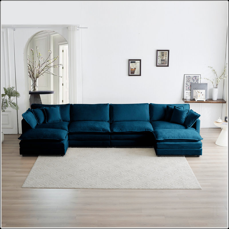 U Shaped Couch with Reversible Chaise, Modular Large U-Shape Sectional Sofa