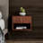 Floating Nightstand Set of 2 with Drawer and Shelf, Brown