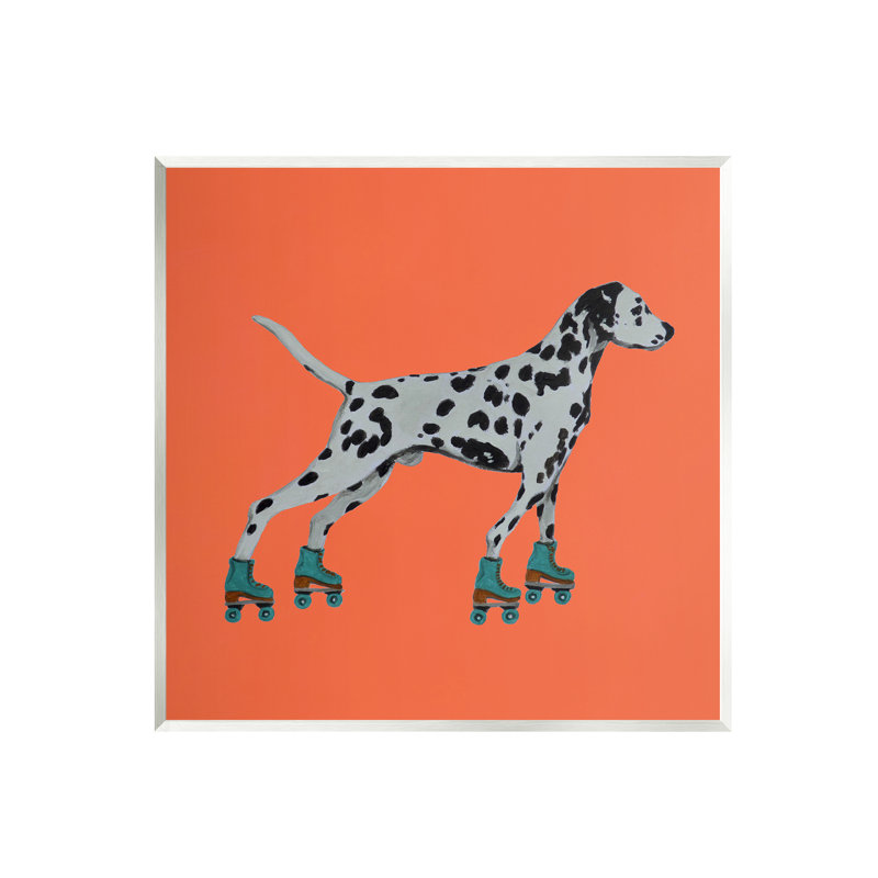 Au-600-Giclée, peinture dalmatienne à roulettes orange, Mdf, L 12 po x H 12 po x P 0,5 po