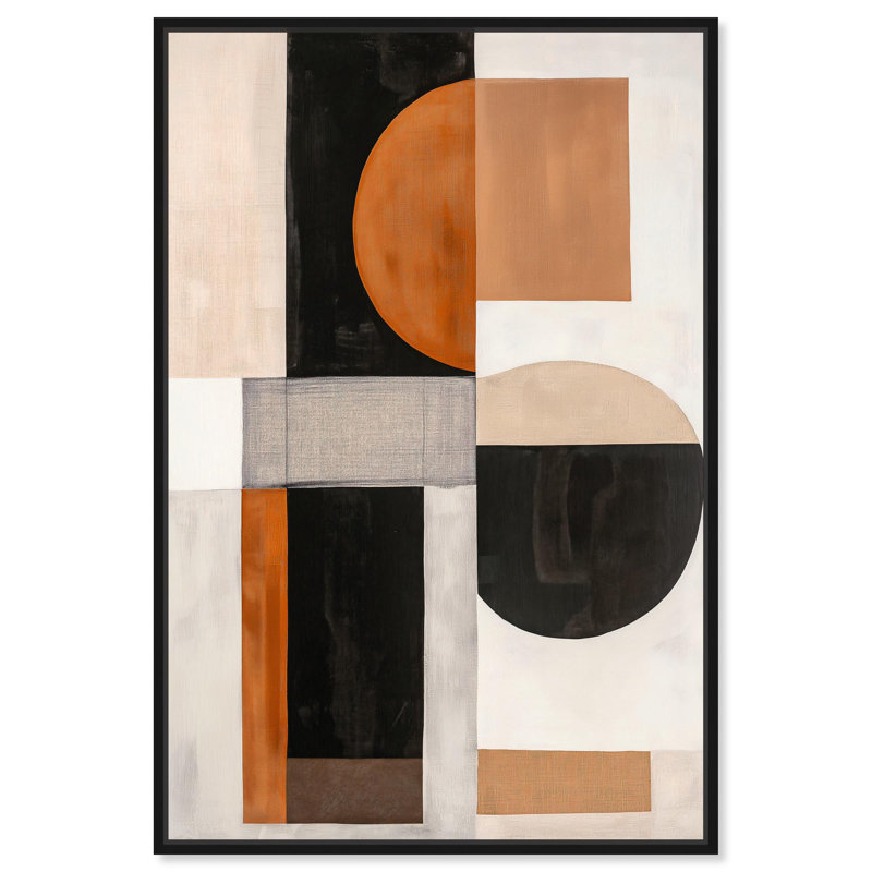 Toile «Divided Circle I» par Art Remedy, Cadre flottant noir, H 37 po x l 25 po
