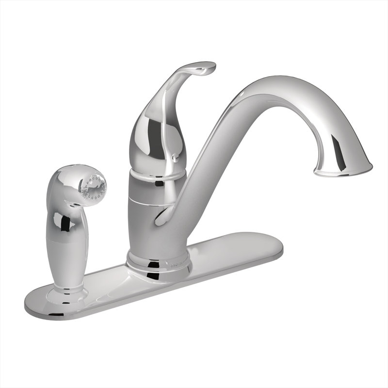 Robinet de cuisine à poignée simple avec jet latéral, Chrome