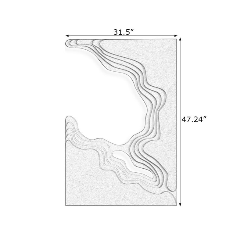 Tableaux suspendus tridimensionnels en grès, H 47,24 po x l 31,5 po, Kaki
