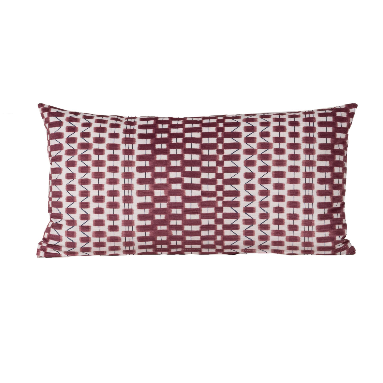  Checkered Throw Pillow, Red, Polyester, Rectangle 14"H x 36"W