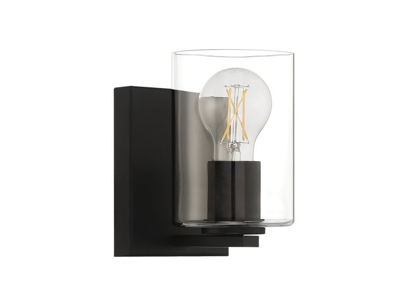 AB3E9112784149F4B5F613543BE42135 Lampe murale et coiffeuse Oslo 1 lumière DEL, noir mat