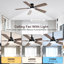 Sofucor 52 Inch Modern Ceiling Fan with 3CCT LED Lights, 5 Blade Ceiling Fan with Remote Control, Bedroom Ceiling Fan & Living Room Fan, Black-1820426885