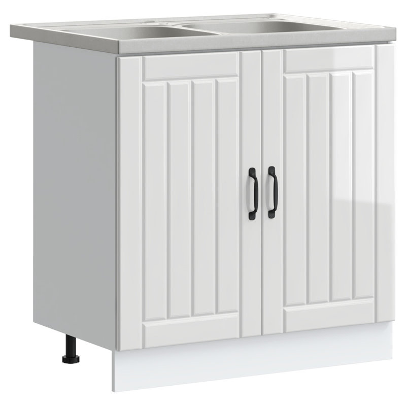 Porto Sink Base Cabinet Porto, High Gloss White