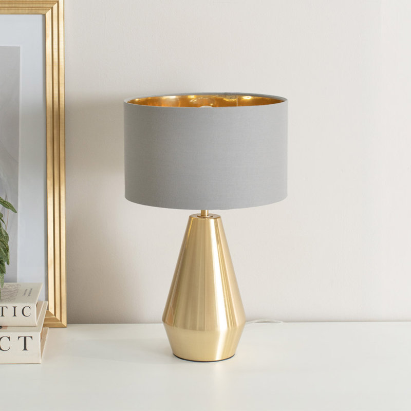 Alamar Metal Table Lamp, Yes, Grey, Gold