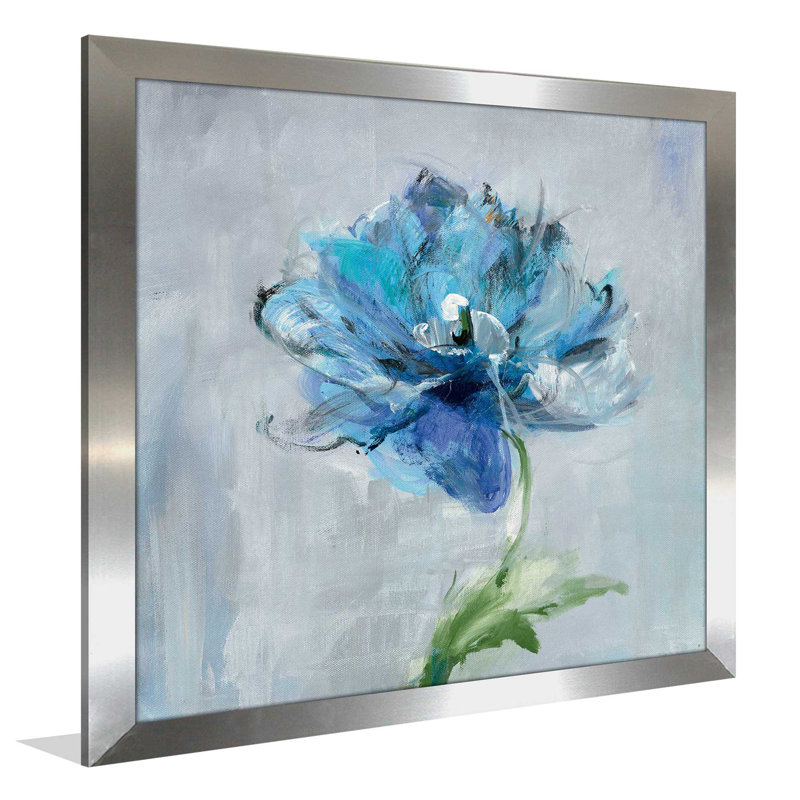 Floral Bloom II v2 - reproduction sur toile, H 37,5 po x l 37,5 po x P 1 po, Encadrement argenté