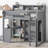 Wood Twin Size Loft Bed With Multiple Storage Shelves And Wardrobe, Gray-1400158119