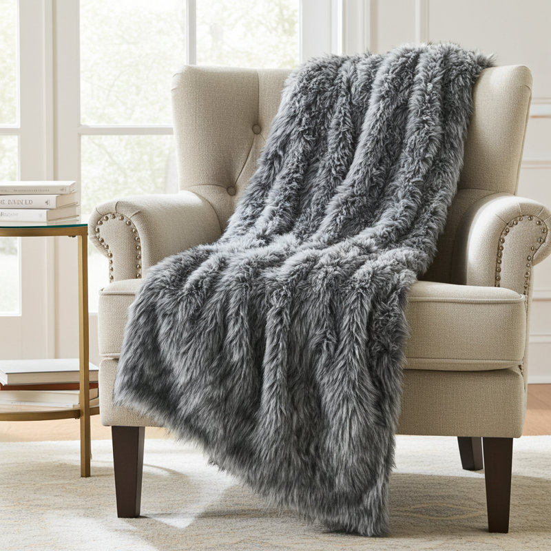 Grey Wolf Throw Blanket