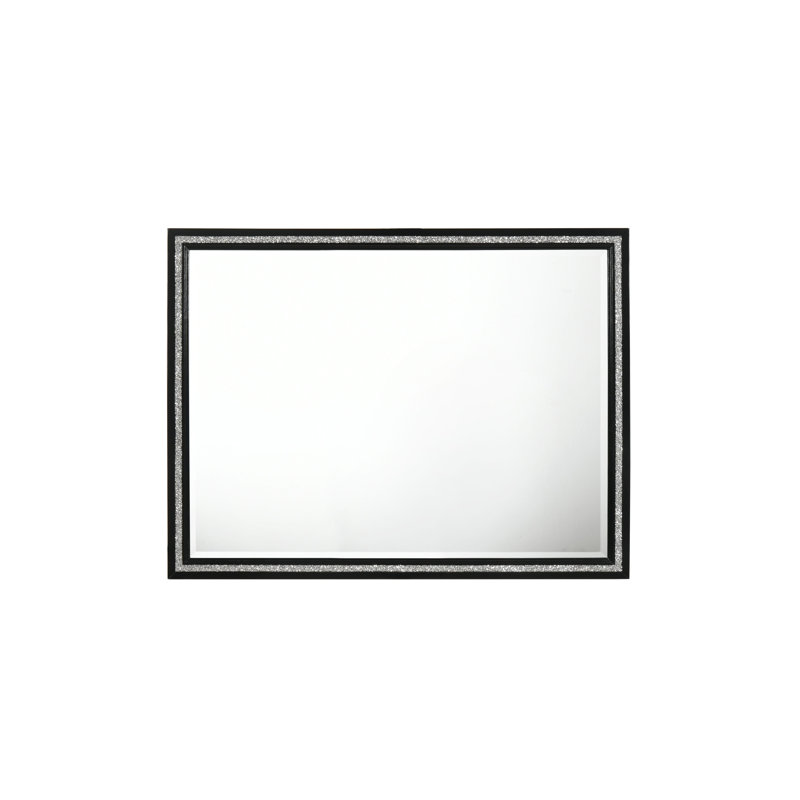 Miroir de commode rectangulaire biseauté Calafia, Noir