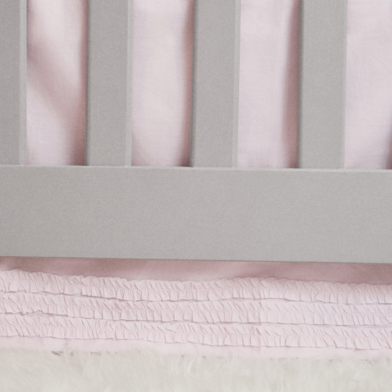 Volant de lit de bébé 100% coton Ellajo, Rose