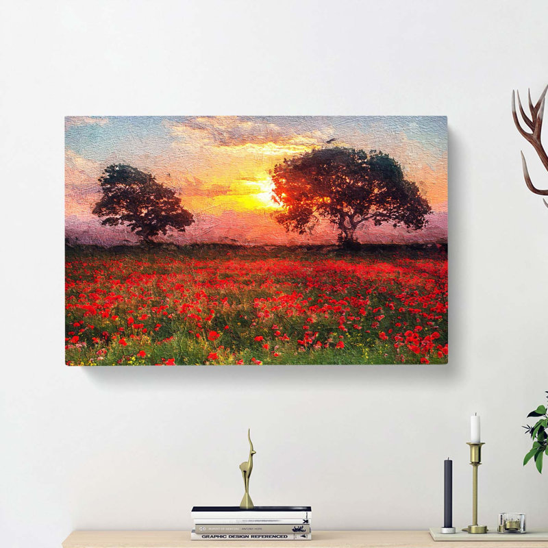 Poppy Meadow - Wrapped Canvas, 50cm H x 76cm W x 3cm D