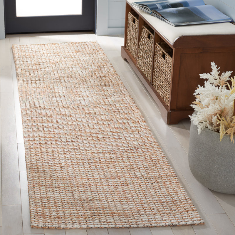 Tapis jacquard en fibre naturelle 559, Tapis de couloir 2 pi 3 po x 8 pi