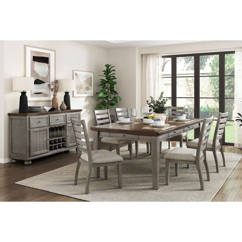 Ensemble de table de salle à manger moderne avec plusieurs tables Ellaree, Brun, Gris, Gris