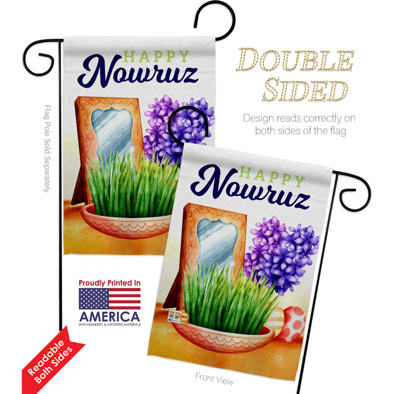 Drapeau de jardin Nowruz, H 18,5 po x l 13 po