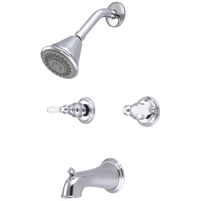 Central Brass Four Function Showerhead Two Handle Tub & Shower Set