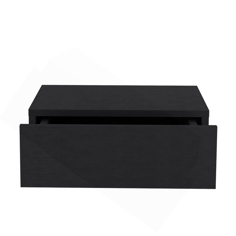 Table de chevet flottante H 5 po, tablette de chevet murale moderne avec tiroir, noir, Noir