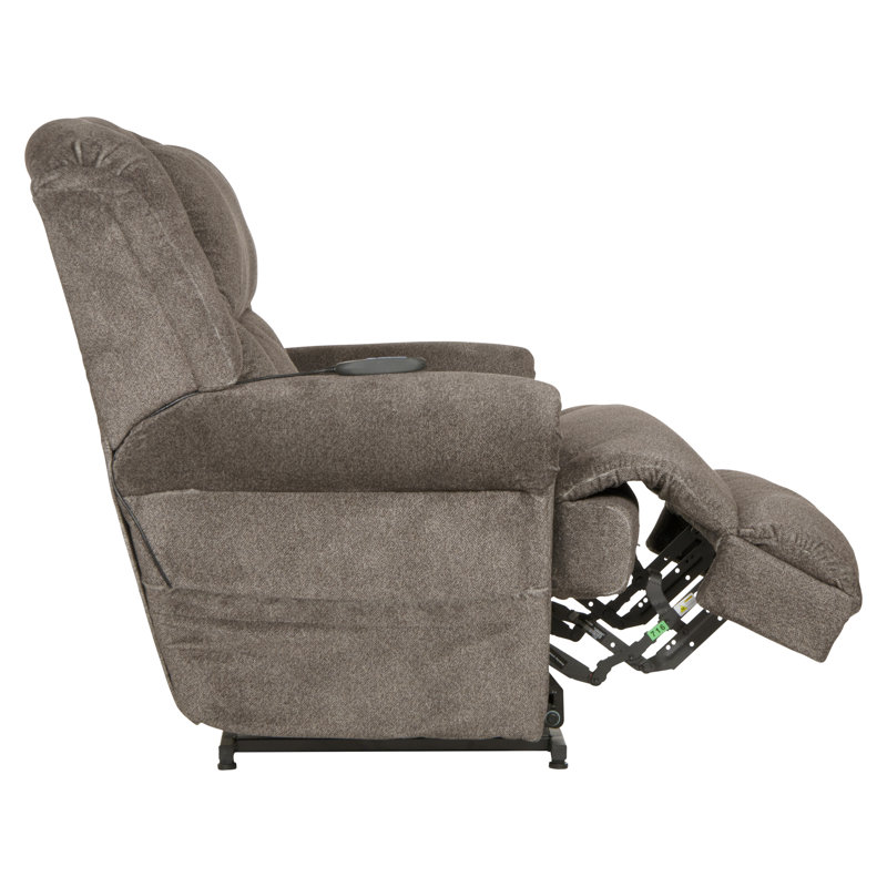 Anariah Upholstered Dual Motor Power Lift Assist Recliner, Gray Polyester