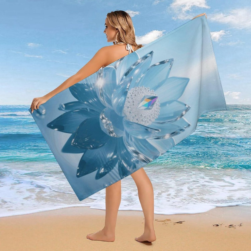 Serviette de plage en microfibre à séchage rapide, 30 x 60 po