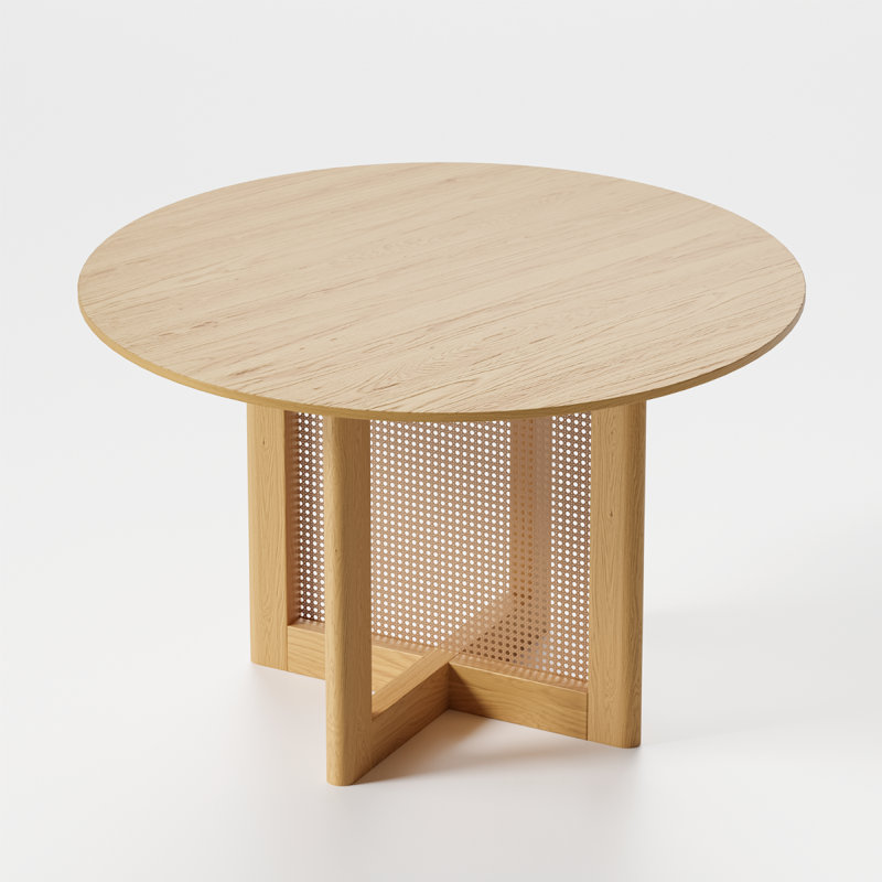 Table de salle à manger en bois de chêne 46 po, Tanné, H 30 po x L 46 po x l 46 po