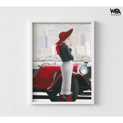 Décor de bureau de couturière, mystérieuse jolie femme, reproduction d'affiche, reproduction de peinture de voiture classique, atelier de couture couturière, salle d'attente