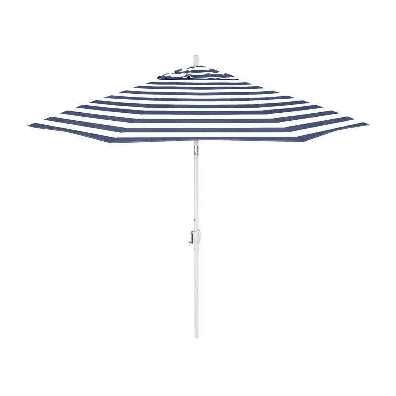 Parasol de marché 9 pi Caenada, Rayure Cabana bleu marine / blanche