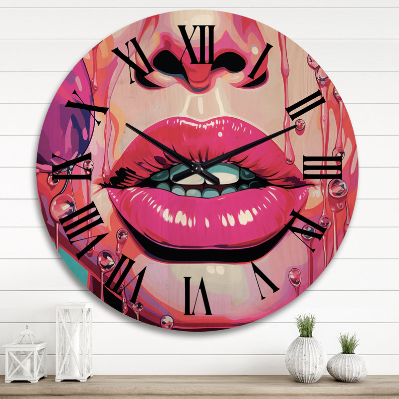 Horloge murale en bois massif Okikiola, Très grand