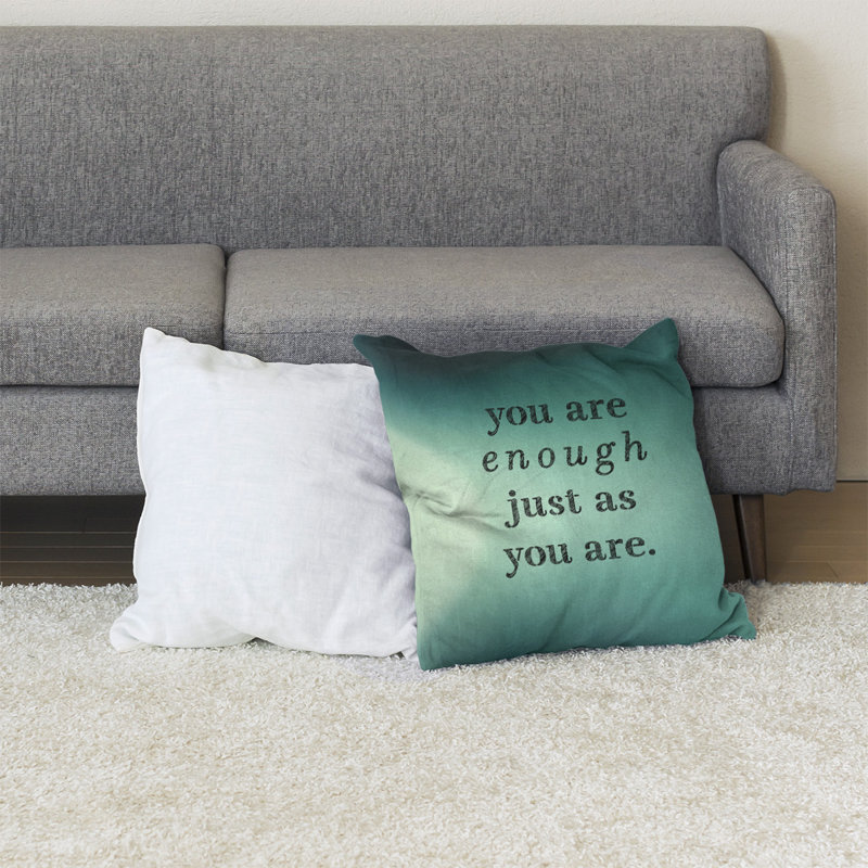 Reversible Throw Pillow, 36" H x 36" W, Teal Glow