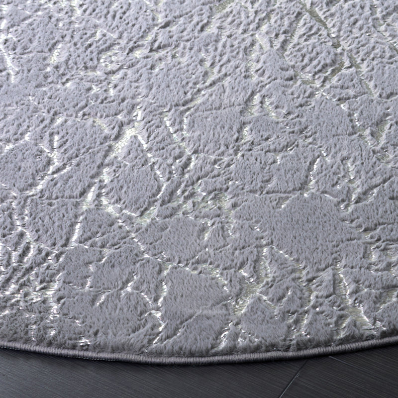 Tapis en fausse fourrure de lapin, Rond 6 pi