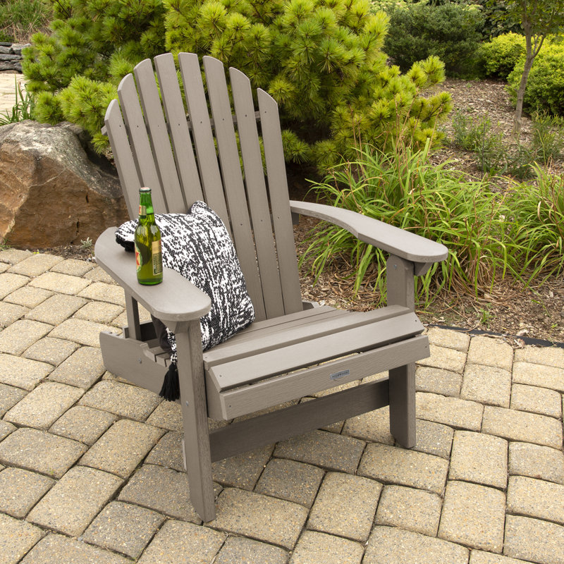 Chaise Adirondack en plastique Federigo, Brun bois