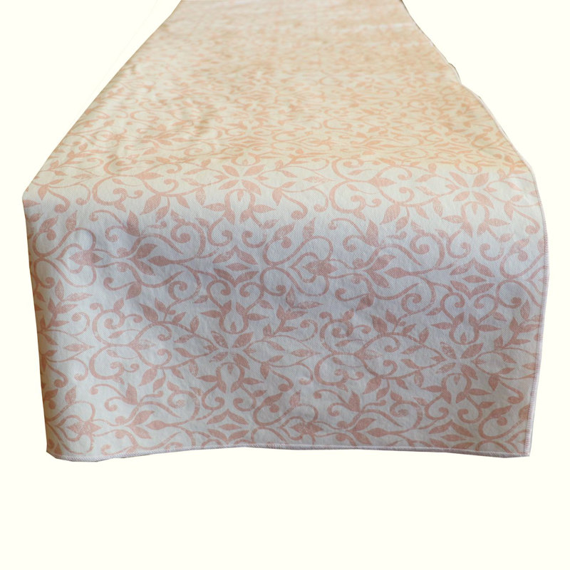 Sheryll Plastic Floral Vines Table Runner, Beige, 72" L x 12" W