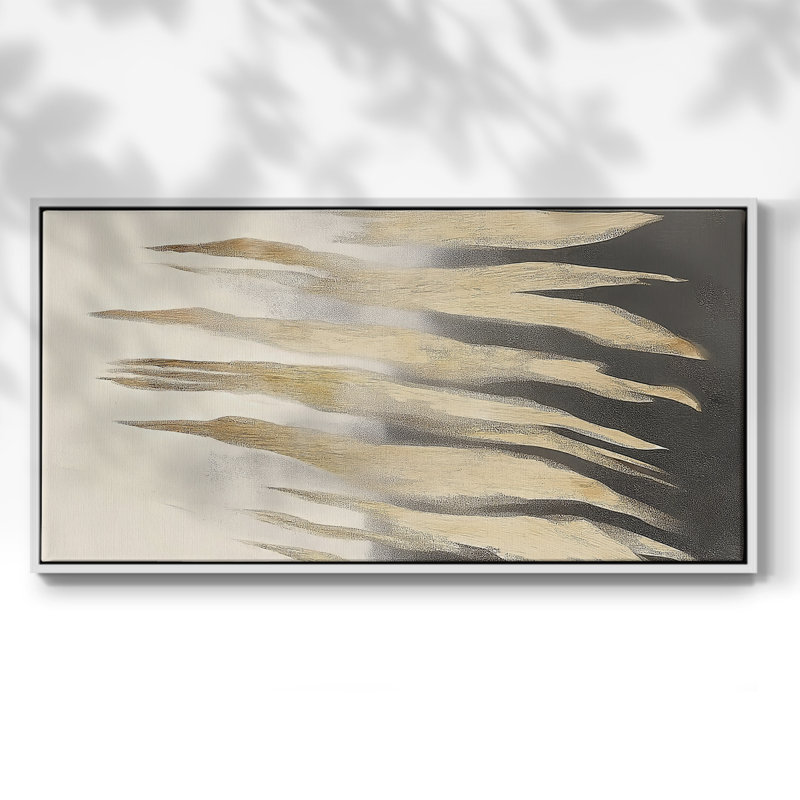 Série abstraite-DCCDXLII- Toile tendue avec châssis tendue, prête à être accrochée, H 21 po x l 41 po, Blanc