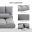 Fauteuil de lit gris convertible avec repose-pieds réglable, 2 coussins, peu encombrant, structure en métal pour dossier et tête pliables