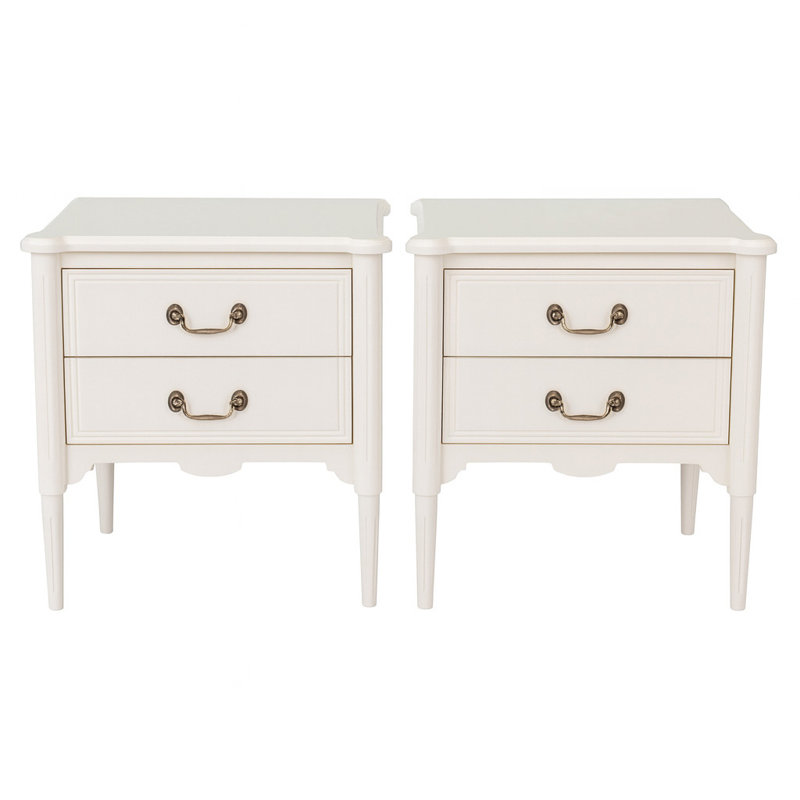 Doniesha End Table With Drawers, Antique White, Antique White, Set of 2