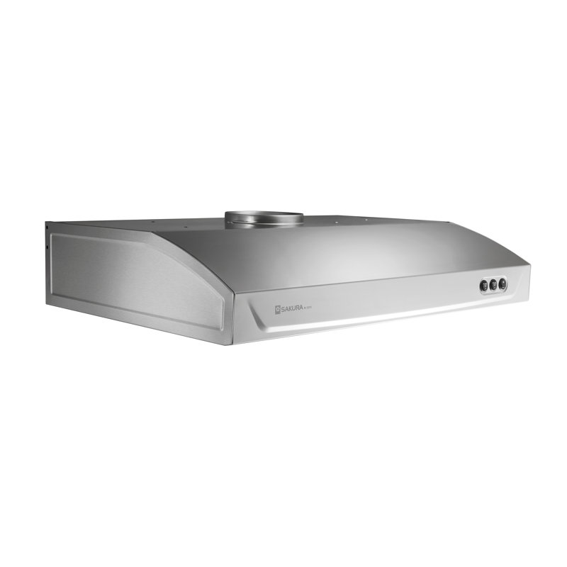 Sakura 30" Stainless Steel 580 CFM Ducted (Vented) Under Cabinet Range Hood with Mesh Filter, White