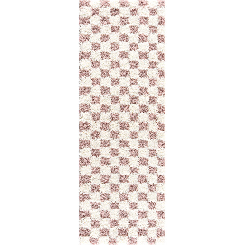 Tapis rose à poils longs Atiran, Rectangle 6 pi 7 po x 9 pi 6 po