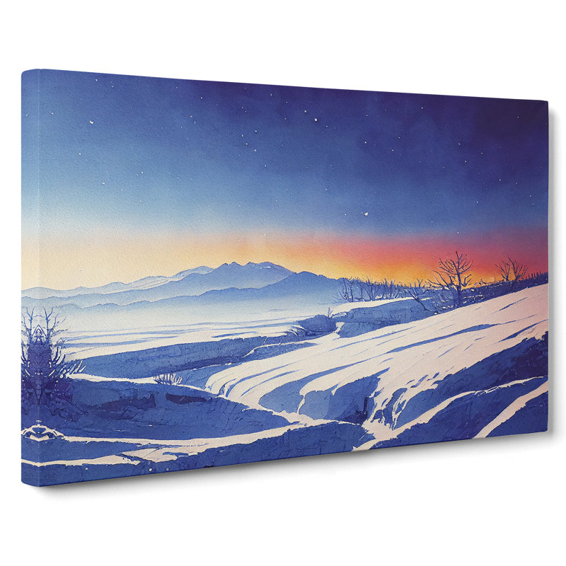 Winter Landscape Sunset Vol.3 - Wrapped Canvas, 35cm H x 50cm W x 3cm D