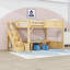 Lit mezzanine en bois avec garde-robe ouverte, tablettes, escaliers et garde-corps sécurisés-23344440-23344444