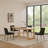 Yodo Rectangular Dining Table, U Sled Base, Natural Brown Wood 71 Inch