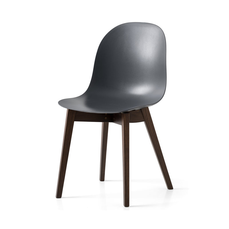 Academy Side Chair with Wooden Frame, Matte Taupe, Smoke