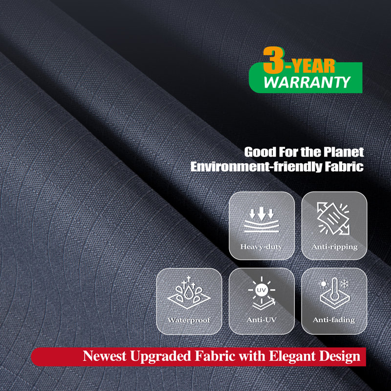 Premium Waterproof Outdoor Patio Rectangular Table Cover: Latest Rip-Stop Fabric, 3-Year Warranty, 27.5" H x 90" W x 60" D