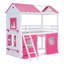 Bunk Wood House Bed With Elegant Windows, Sills And Tent-973417055-973417058